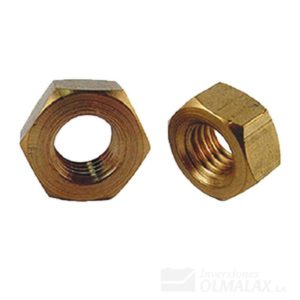 TUERCA  DORADA DE 1.50MM 21MM ABIERTA CORTA