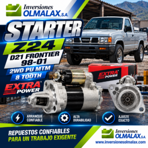 STARTER Z24 D21 FRONTIER 98-01 2WD PU MTM 8TOOTH EXTRA POWER