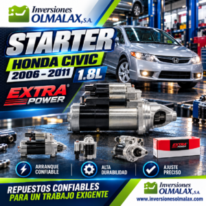 STARTER 2006 -2011 HONDA CIVIC 1.8L EXTRA POWER