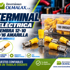 TERMINAL ELECT. HEMBRA 12-10 3/16 AMARILLA (100 UNID)