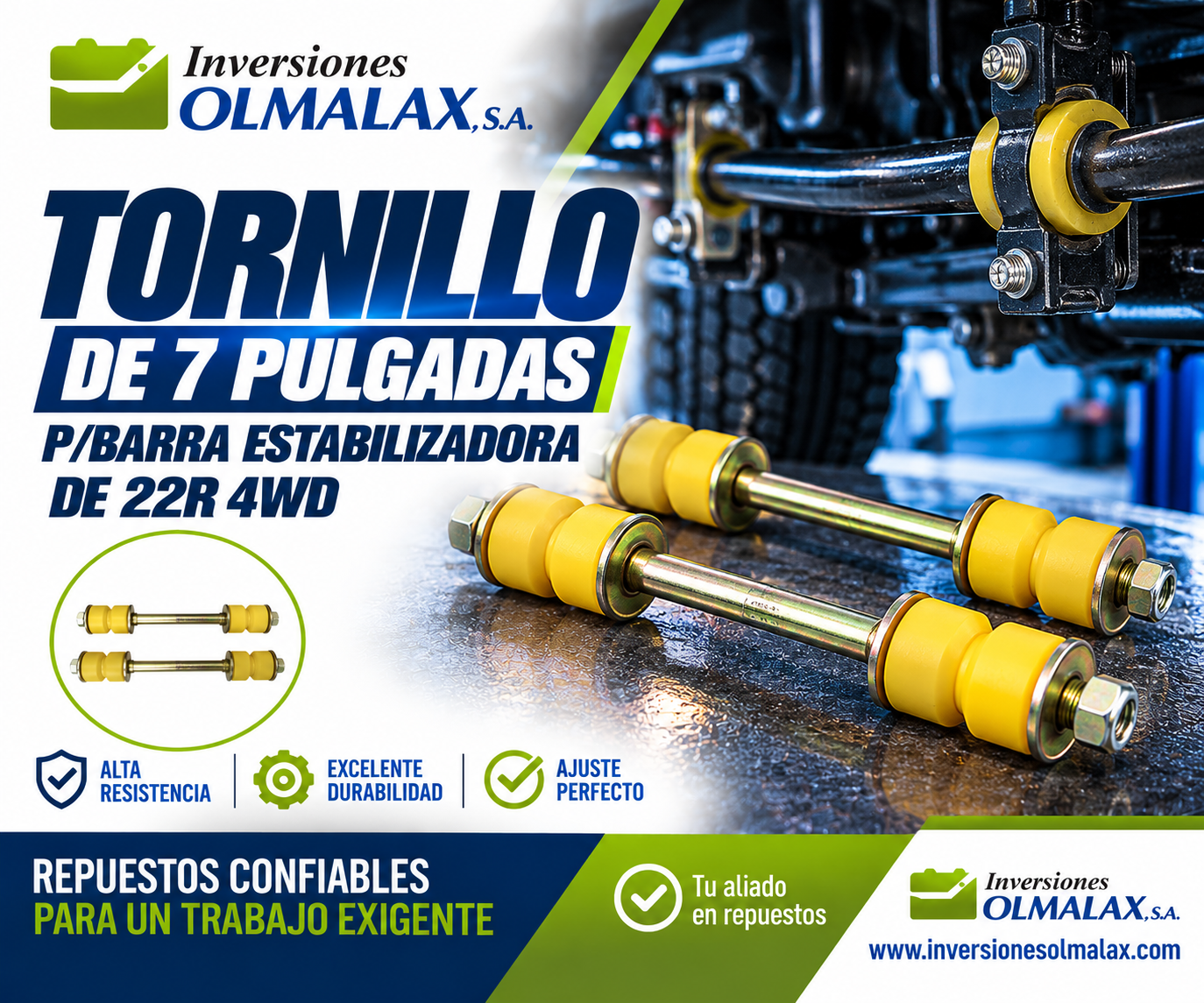 TORNILLO DE 7 PULG P/BARRA ESTABILIZADORA DE 22R 4WD