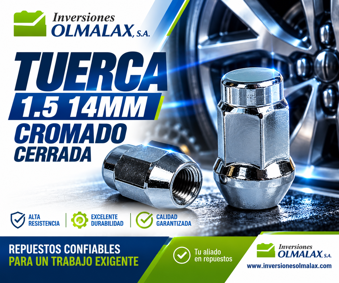 TUERCA 1.5 14MM CROMADO CERRADA