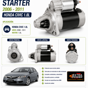 STARTER 2006 -2011 HONDA CIVIC 1.8L