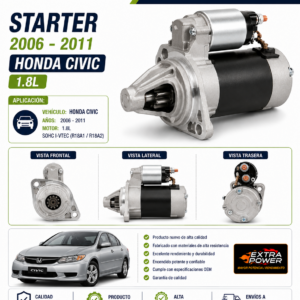 STARTER 2006 -2011 HONDA CIVIC 1.8L