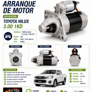 ARRANQUE DE MOTOR. TOY HILUX 3.00 1KD