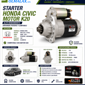 STARTER HONDA CIVIC MOTOR K20