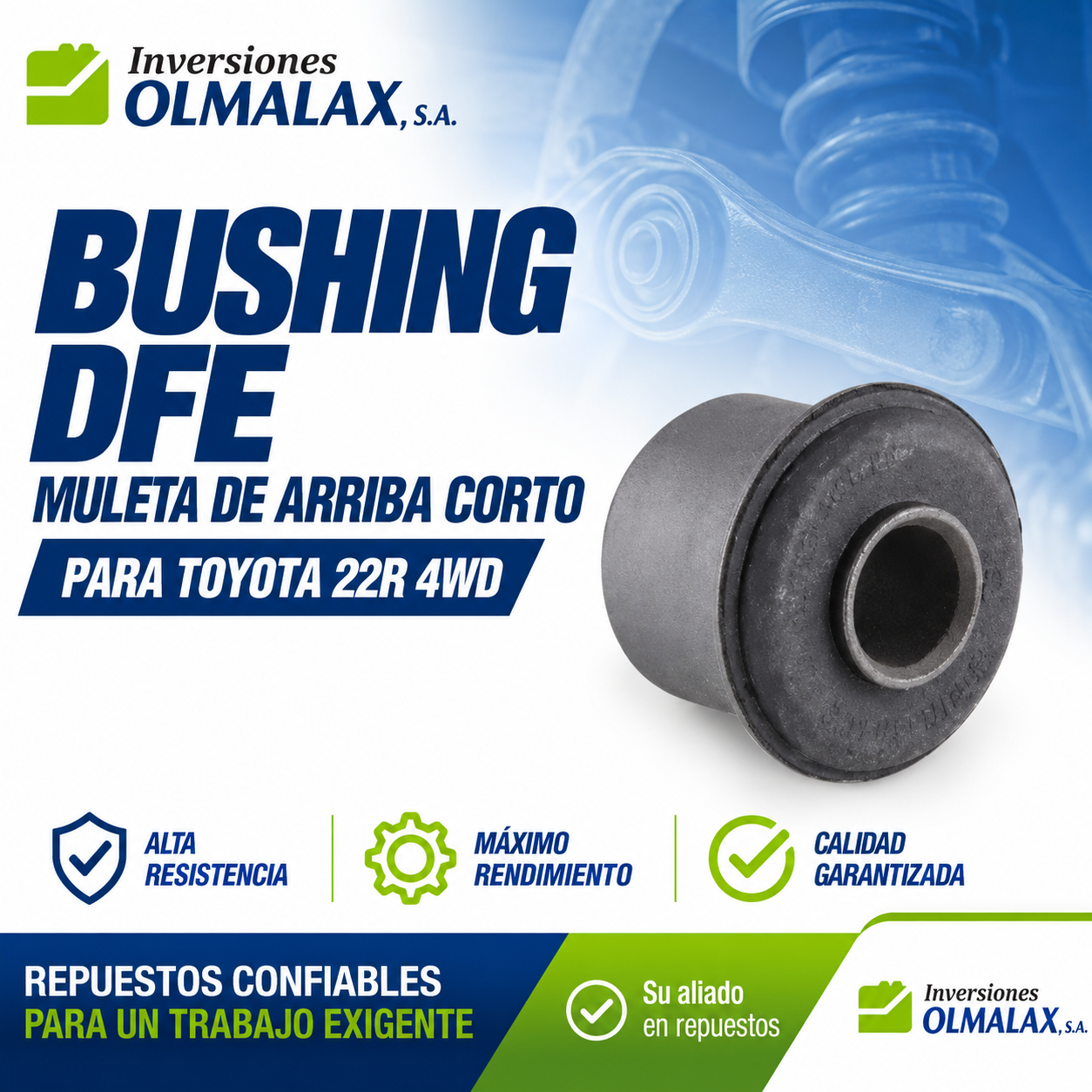 BUSHING DFE MULETA DE ARRIBA CORTO PARA TOYOTA 22R 4WD